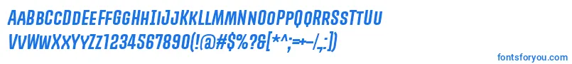 Czcionka PromovaRegularItalic – niebieskie czcionki