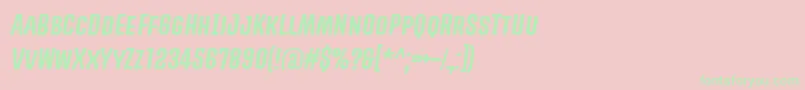 フォントPromovaRegularItalic – ピンクの背景に緑の文字