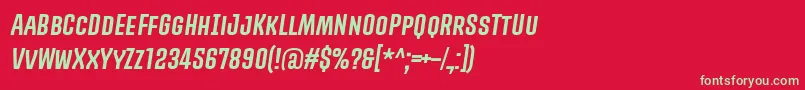 フォントPromovaRegularItalic – 赤い背景に緑の文字