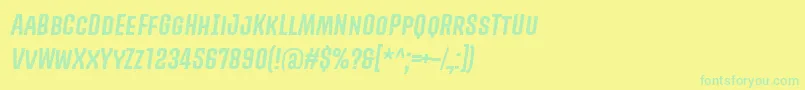 PromovaRegularItalic Font – Green Fonts on Yellow Background
