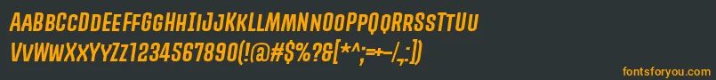 フォントPromovaRegularItalic – 黒い背景にオレンジの文字