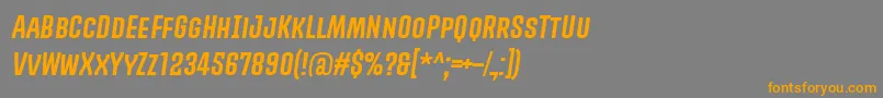フォントPromovaRegularItalic – オレンジの文字は灰色の背景にあります。