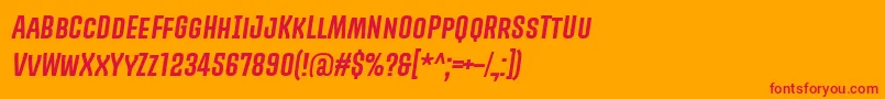 fuente PromovaRegularItalic – Fuentes Rojas Sobre Fondo Naranja