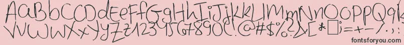 フォントMinnieMousse – ピンクの背景に黒い文字