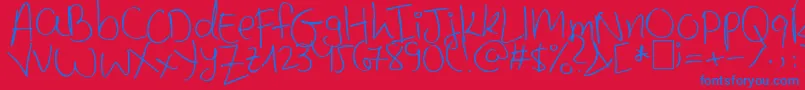 MinnieMousse Font – Blue Fonts on Red Background