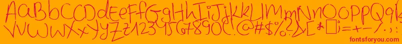 MinnieMousse Font – Red Fonts on Orange Background