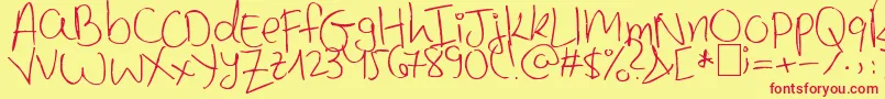 MinnieMousse Font – Red Fonts on Yellow Background