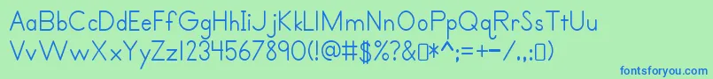 Primerprint Regular Font – Blue Fonts on Green Background