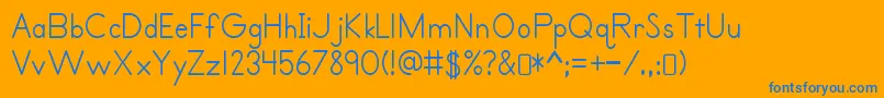 Czcionka Primerprint Regular – niebieskie czcionki na pomarańczowym tle
