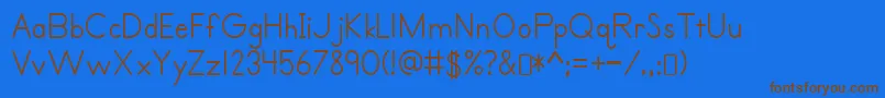 Primerprint Regular Font – Brown Fonts on Blue Background