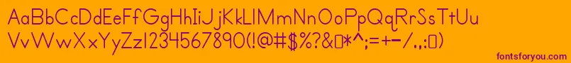 Primerprint Regular Font – Purple Fonts on Orange Background