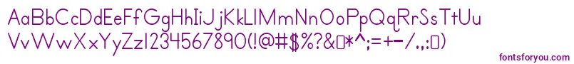 フォントPrimerprint Regular – 白い背景に紫のフォント