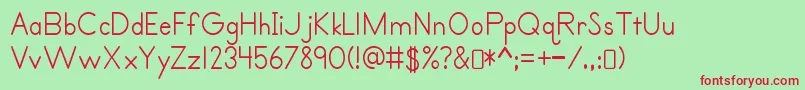 フォントPrimerprint Regular – 赤い文字の緑の背景