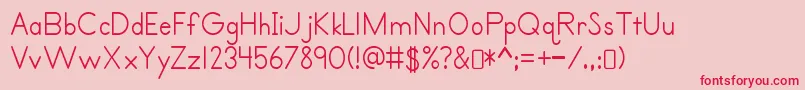 フォントPrimerprint Regular – ピンクの背景に赤い文字