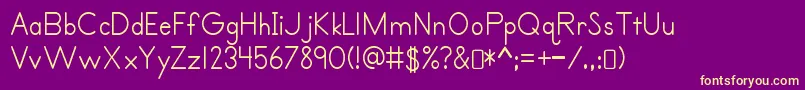 Primerprint Regular-fontti – keltaiset fontit violetilla taustalla