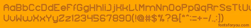 NextCentury-Schriftart – Braune Schriften auf orangefarbenem Hintergrund