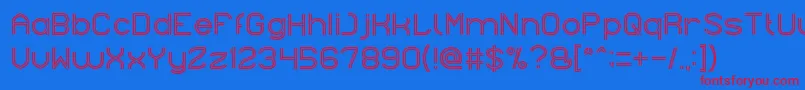 NextCentury-Schriftart – Rote Schriften auf blauem Hintergrund