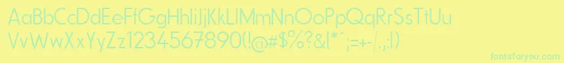 Fonte FundamentalBrigadeSchlank – fontes verdes em um fundo amarelo