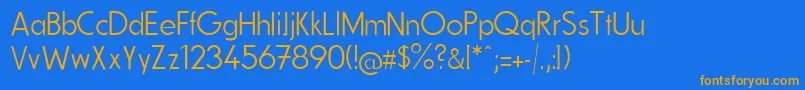 FundamentalBrigadeSchlank Font – Orange Fonts on Blue Background