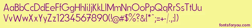 FundamentalBrigadeSchlank Font – Purple Fonts on Yellow Background
