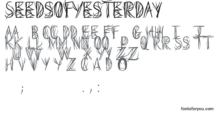 SeedsOfYesterday Font – alphabet, numbers, special characters