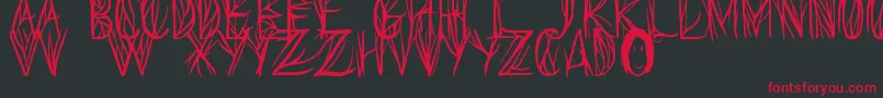 フォントSeedsOfYesterday – 黒い背景に赤い文字