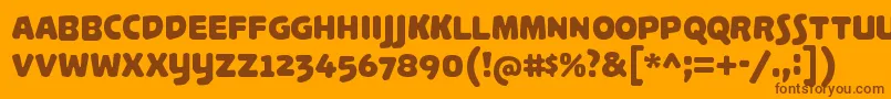 Weitere Informationen zur PalameciaTitling-Schriftart PalameciaTitling-Schriftart – Braune Schriften auf orangefarbenem Hintergrund