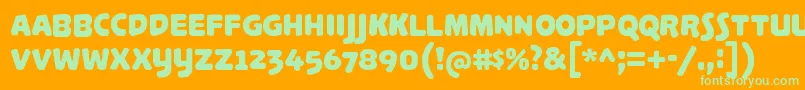 PalameciaTitling Font – Green Fonts on Orange Background