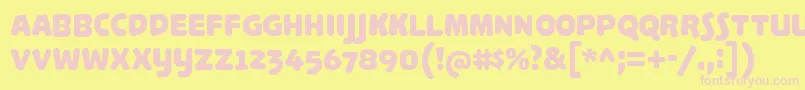 PalameciaTitling-fontti – vaaleanpunaiset fontit keltaisella taustalla