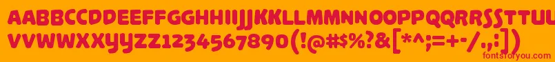 PalameciaTitling Font – Red Fonts on Orange Background