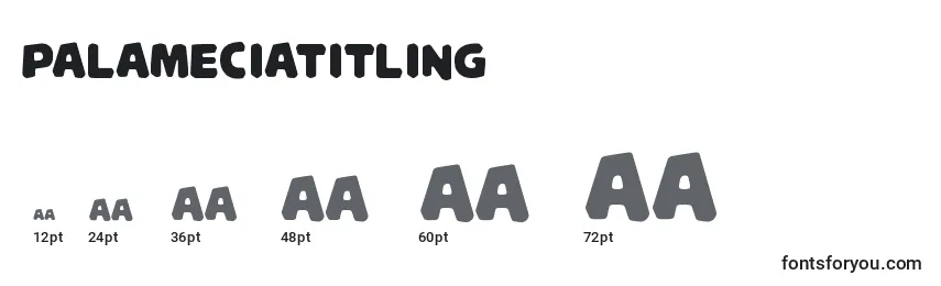 PalameciaTitling Font Sizes