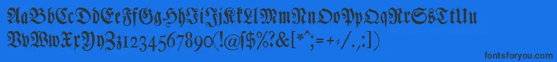 Chursaechsischefrakturunz1 Font – Black Fonts on Blue Background