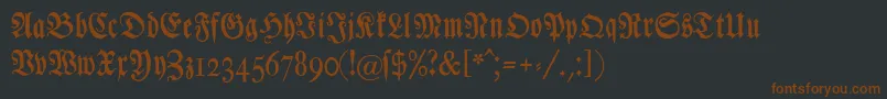 Шрифт Chursaechsischefrakturunz1 – коричневые шрифты на чёрном фоне