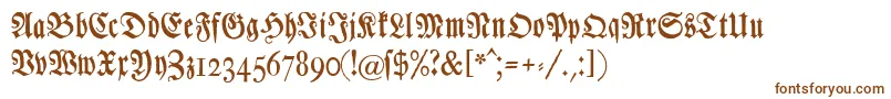 Chursaechsischefrakturunz1-fontti – ruskeat fontit valkoisella taustalla