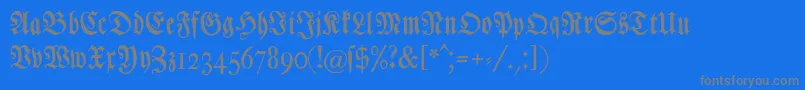 Chursaechsischefrakturunz1 Font – Gray Fonts on Blue Background