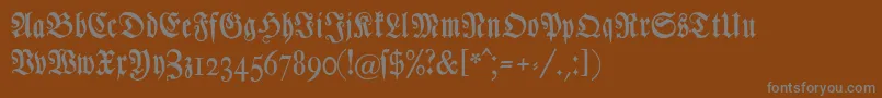 フォントChursaechsischefrakturunz1 – 茶色の背景に灰色の文字