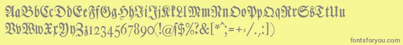 Chursaechsischefrakturunz1 Font – Gray Fonts on Yellow Background