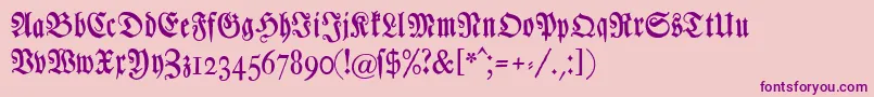 Chursaechsischefrakturunz1-Schriftart – Violette Schriften auf rosa Hintergrund