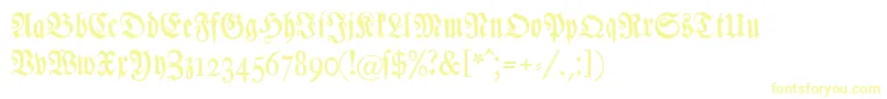Chursaechsischefrakturunz1-Schriftart – Gelbe Schriften