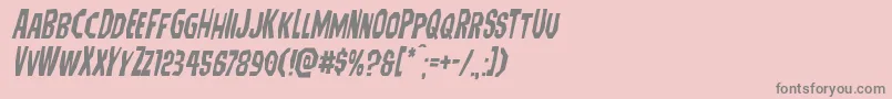 フォントHitchblockital – ピンクの背景に灰色の文字