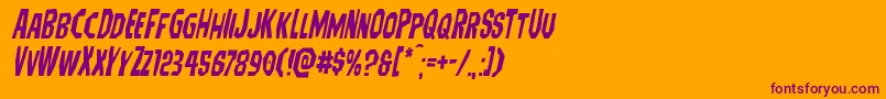 Шрифт Hitchblockital – фиолетовые шрифты на оранжевом фоне