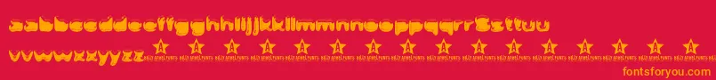 SafeiTrial Font – Orange Fonts on Red Background