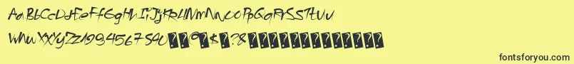 Angrybeavers-Schriftart – Schwarze Schriften auf gelbem Hintergrund