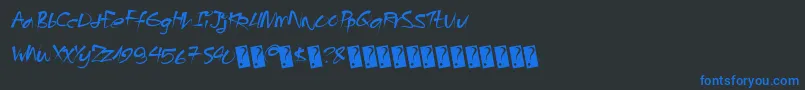 Angrybeavers Font – Blue Fonts on Black Background
