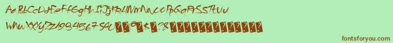 fuente Angrybeavers – Fuentes Marrones Sobre Fondo Verde