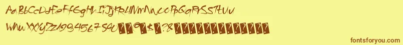 Angrybeavers Font – Brown Fonts on Yellow Background