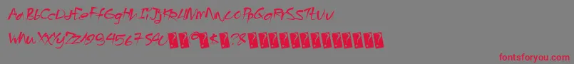 Angrybeavers-fontti – punaiset fontit harmaalla taustalla