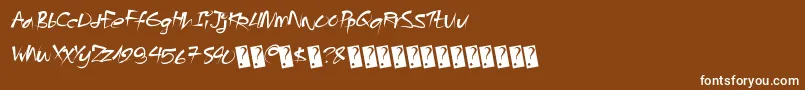 Angrybeavers-Schriftart – Weiße Schriften auf braunem Hintergrund