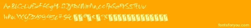 Angrybeavers Font – Yellow Fonts on Orange Background