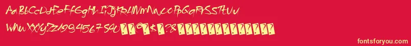 Angrybeavers-Schriftart – Gelbe Schriften auf rotem Hintergrund